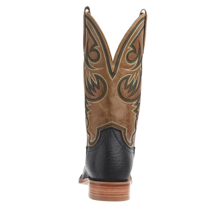 Hyer Boots Men's Sawyer Black Bull Hide Vamp 13in Marbled Tan Top Boot
