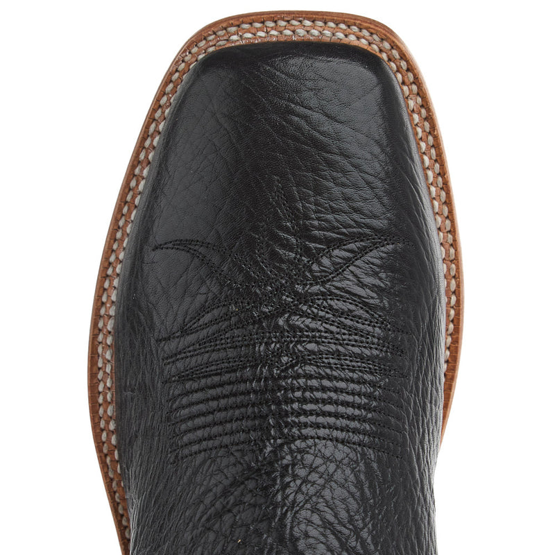Hyer Boots Men's Sawyer Black Bull Hide Vamp 13in Marbled Tan Top Boot