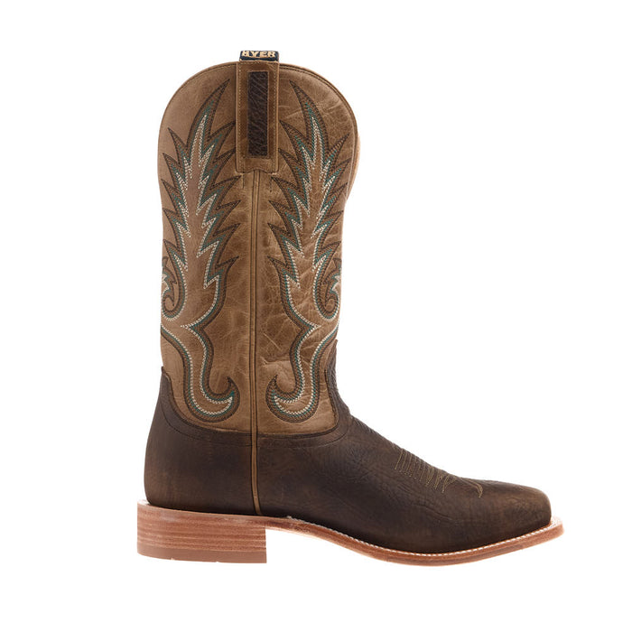 Hyer Boots Men's Kincaid Tobacco Shrunken Shoulder Vamp 13in Marble Tan Cowhide Top