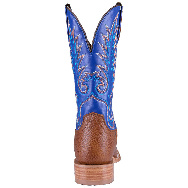 Hyer Boots Men's Kincaid Rye Shrunken Bull Hide Vamp 13in Bright Blue Goat Top