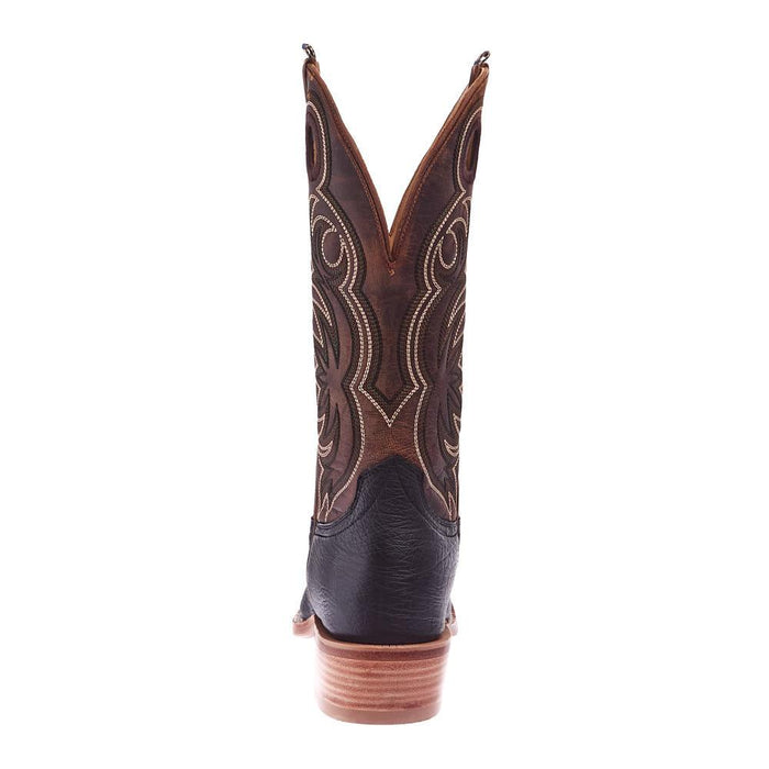 Hyer Boots Men`s Riley Black Shrunken Calf 13In Tan Goat Top Boot