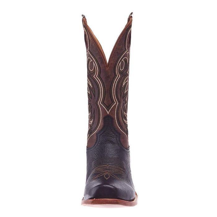 Hyer Boots Men`s Riley Black Shrunken Calf 13In Tan Goat Top Boot
