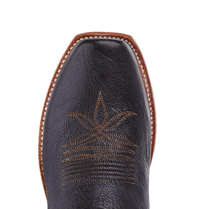 Hyer Boots Men`s Riley Black Shrunken Calf 13In Tan Goat Top Boot