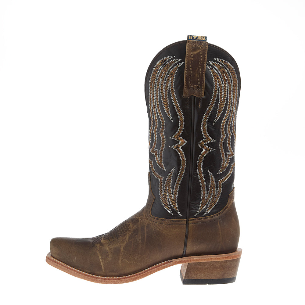 Hyer Boots Men`s Stafford Tan Crazy Vamp 13In Chocolate Top Boot — NRS