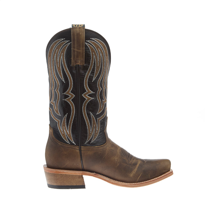 Hyer Boots Men`s Stafford Tan Crazy Vamp 13In Chocolate Top Boot