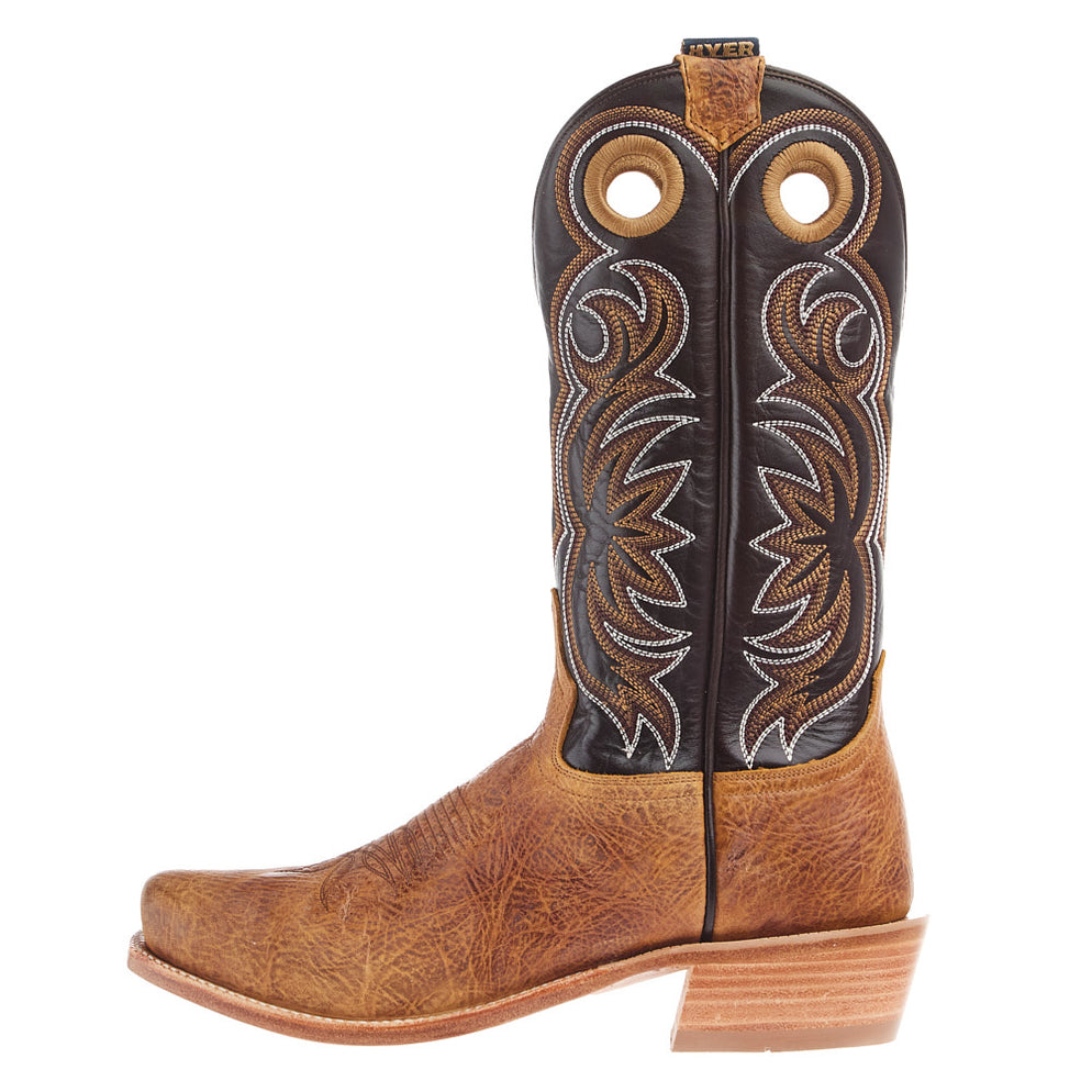 Hyer Boots Men's Riley Tan Shrunken Shoulder Vamp 13in Chocolate Cowhi