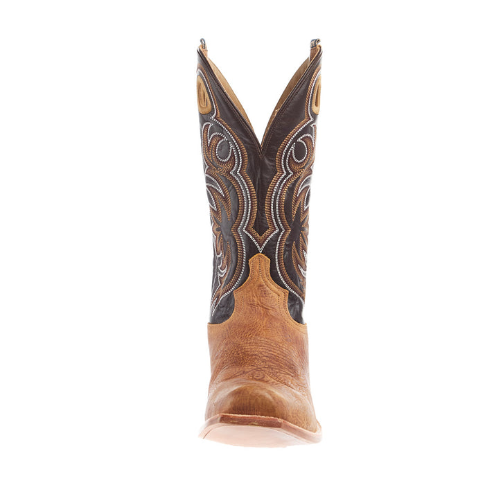 Hyer Boots Men's Riley Tan Shrunken Shoulder Vamp 13in Chocolate Cowhide Top Boot
