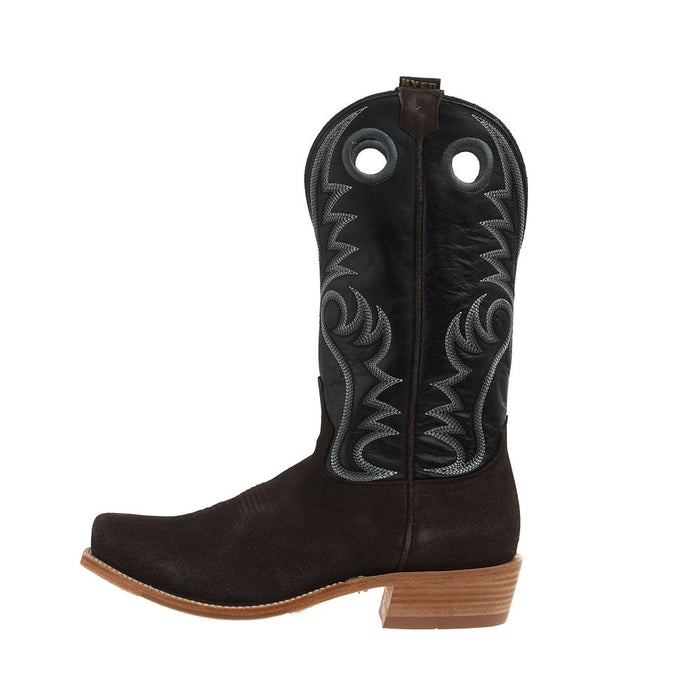 Hyer Boots Men's McCune Charcoal Roughout Vamp 13in Blue Lagoon Cowhide Top