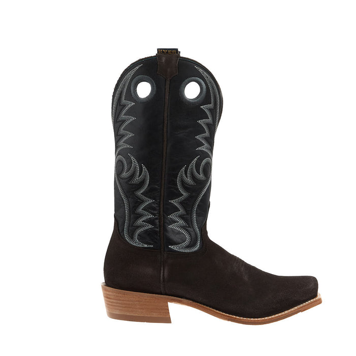 Hyer Boots Men's McCune Charcoal Roughout Vamp 13in Blue Lagoon Cowhide Top