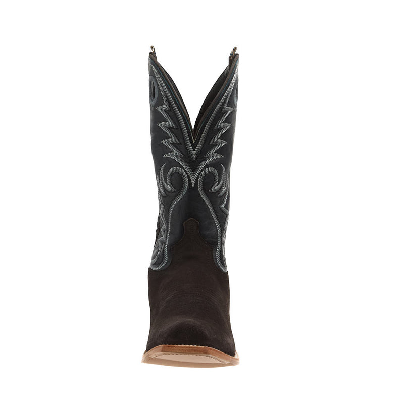 Hyer Boots Men's McCune Charcoal Roughout Vamp 13in Blue Lagoon Cowhide Top