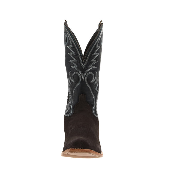 Hyer Boots Men's McCune Charcoal Roughout Vamp 13in Blue Lagoon Cowhide Top