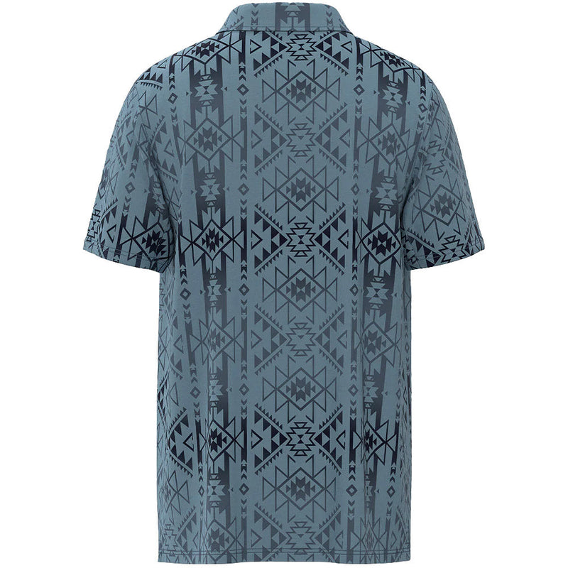 Hooey Cowboy Golf Weekender Blue Aztec Polo