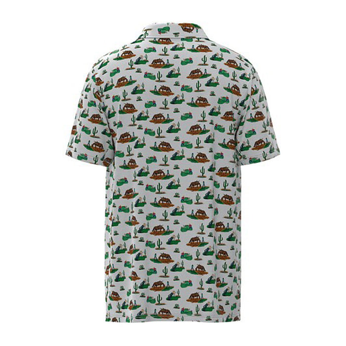 Hooey Mens White Print Cowboy Golf Weekender Polo