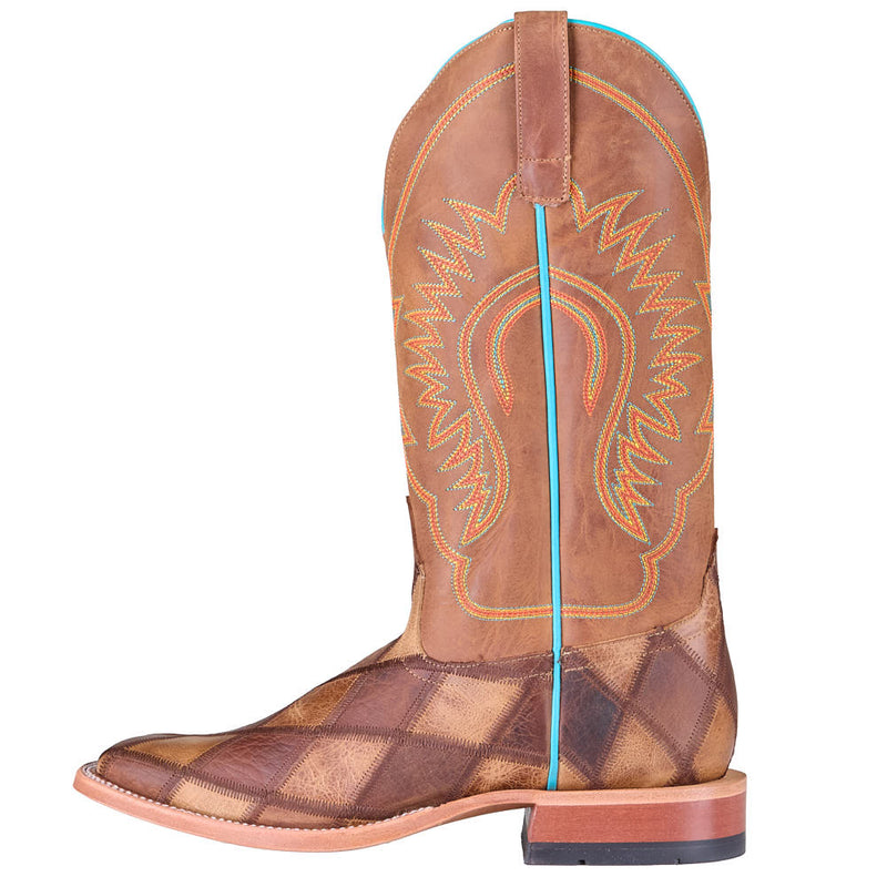Horsepower Boots Men's Crazy Train Patchwork Vamp 13in Honey Top