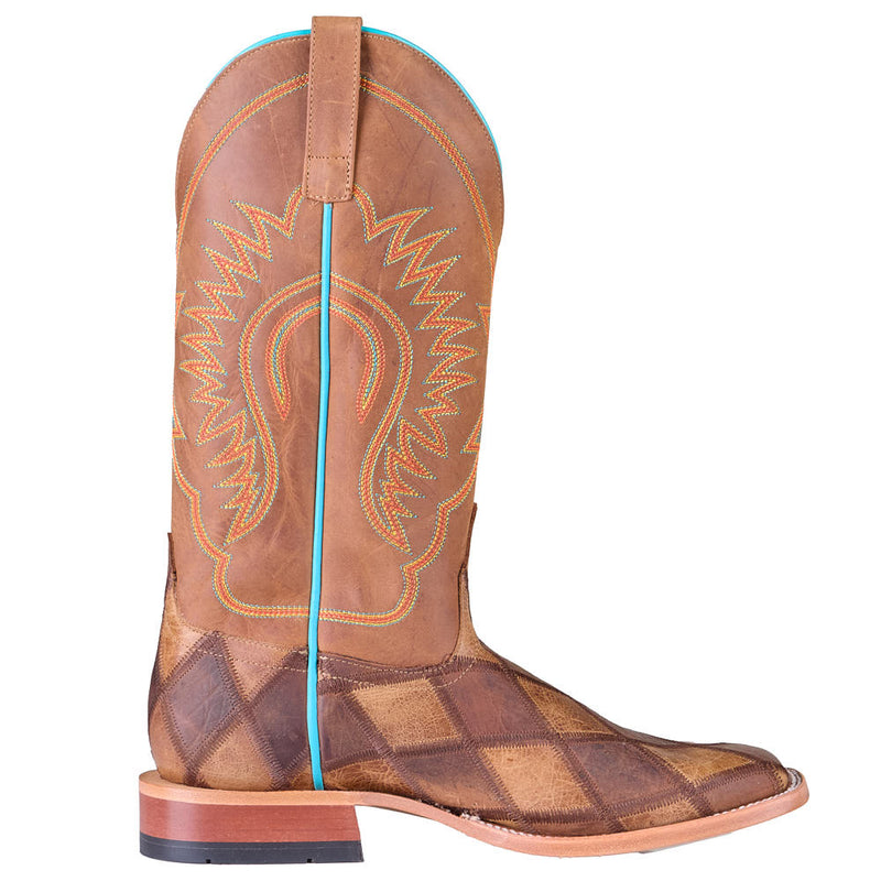 Horsepower Boots Men's Crazy Train Patchwork Vamp 13in Honey Top