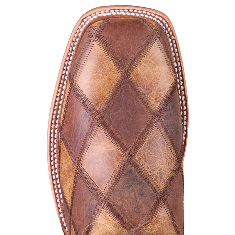 Horsepower Boots Men's Crazy Train Patchwork Vamp 13in Honey Top