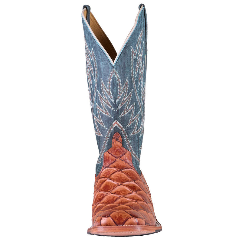 Horsepower Boots Men's Cognac Filet of Fish Print Vamp 13in Seas The Day Top Boot