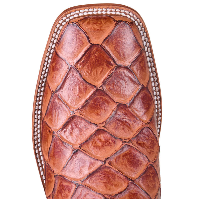 Horsepower Boots Men's Cognac Filet of Fish Print Vamp 13in Seas The Day Top Boot