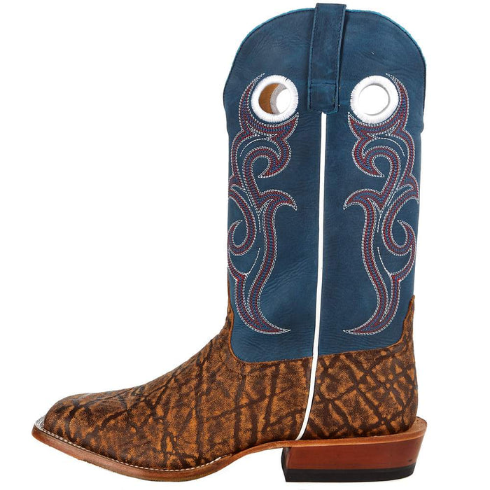 Horsepower Boots Men's Cognac Elephant Print 13in. Sugared Blue Jeans Top