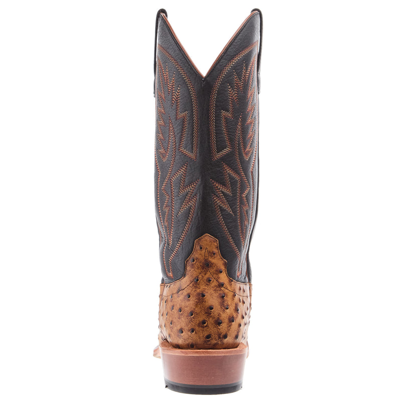 Horse Power Boots Men`s Honey Impostrich Vamp 13In Black Dillion Top Cowboy Boot