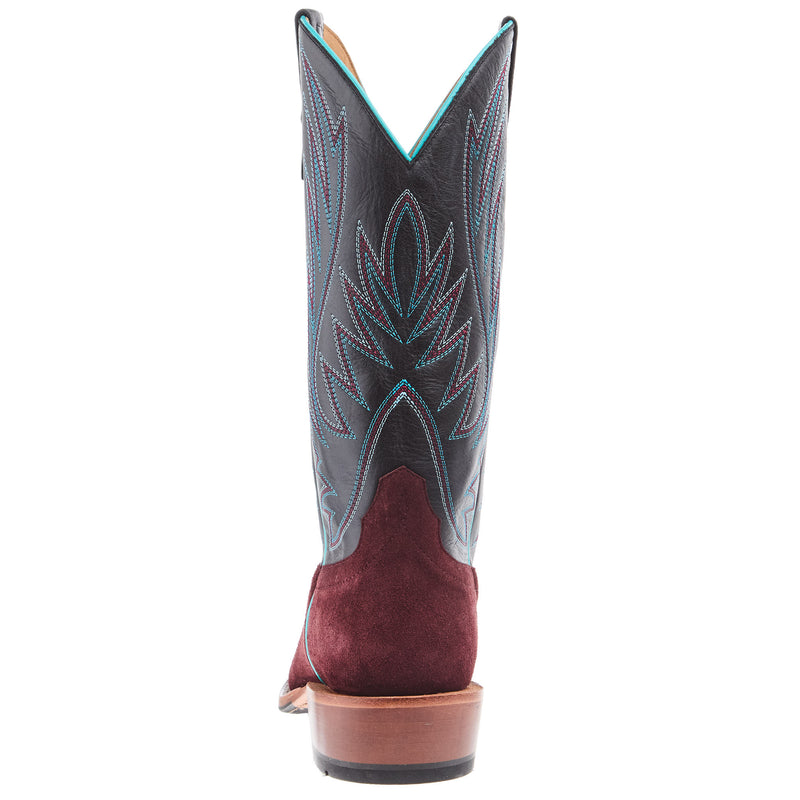 Horsepower Boots Men`s Burgundy Suede Vamp 13In Black Durango Top Cowboy Boot
