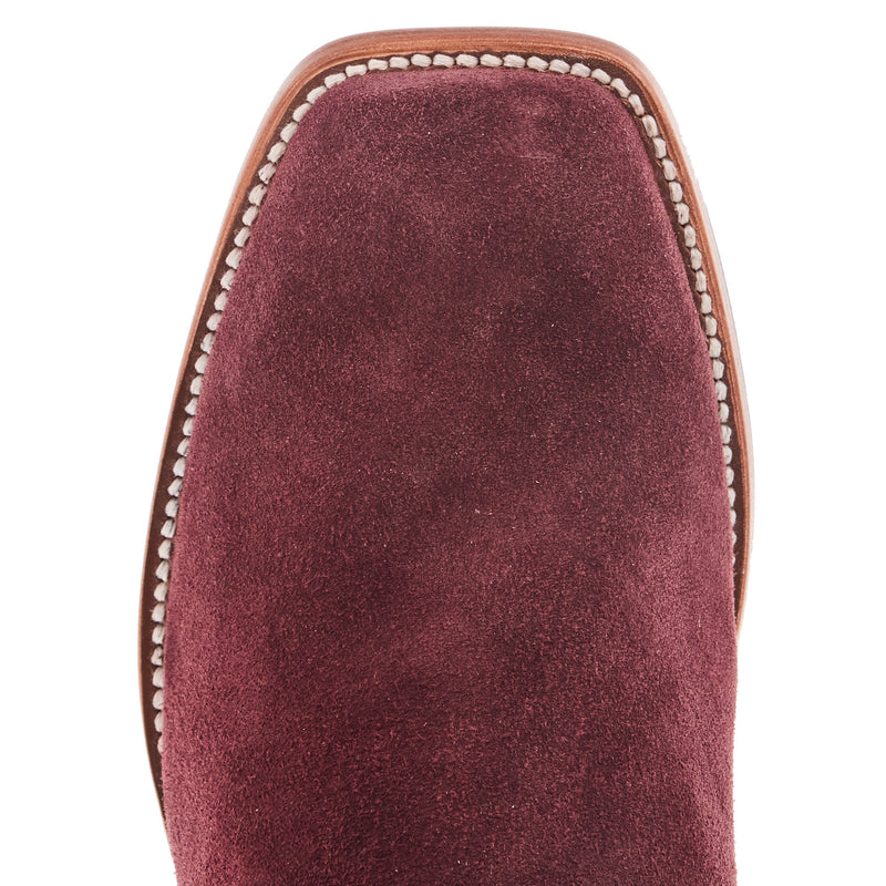 Horsepower Boots Men`s Burgundy Suede Vamp 13In Black Durango Top Cowboy Boot