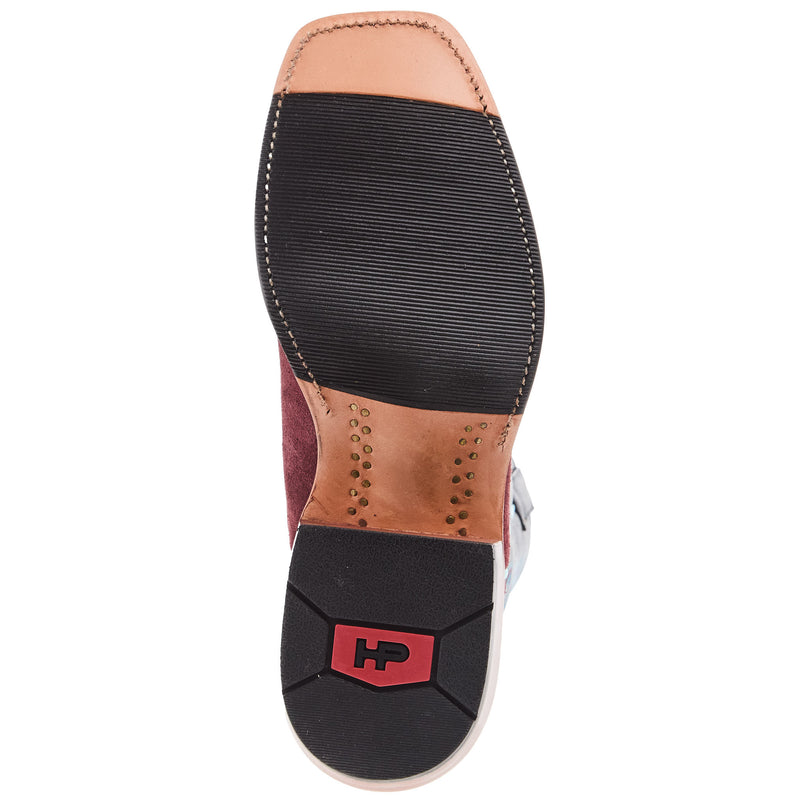 Horsepower Boots Men`s Burgundy Suede Vamp 13In Black Durango Top Cowboy Boot