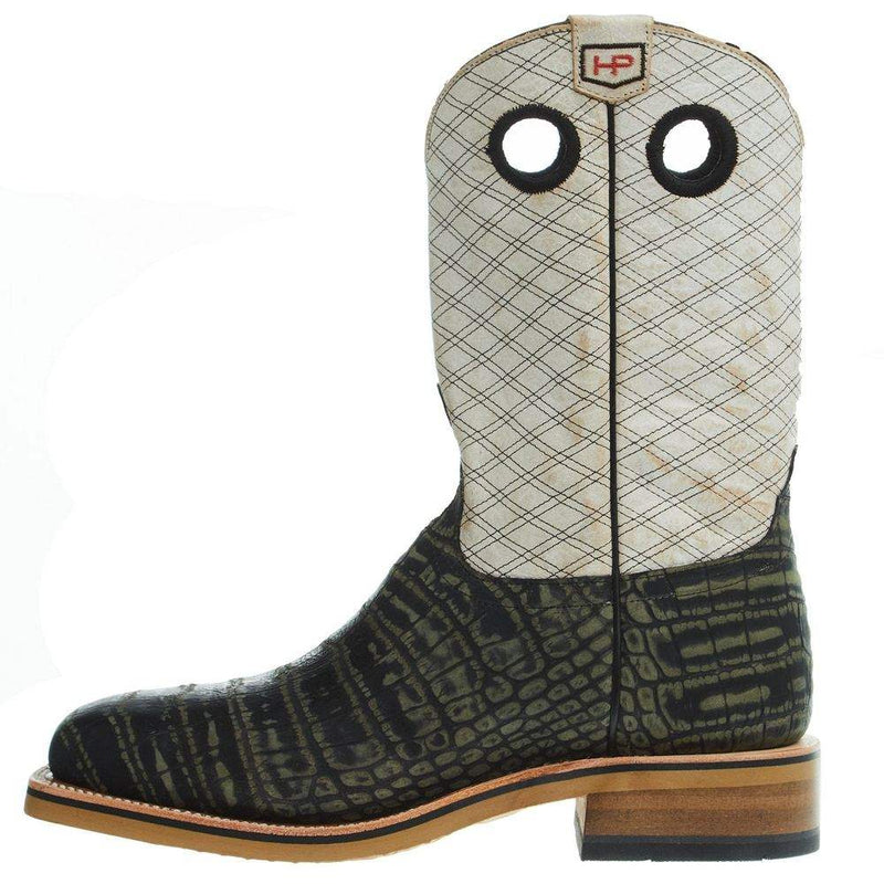 Horsepower Boots Men's Coco Vintage Caiman Print 12 In Top Steel Toe Work Boot
