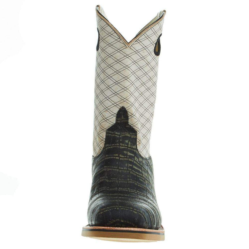 Horsepower Boots Men's Coco Vintage Caiman Print 12 In Top Steel Toe Work Boot