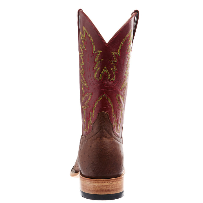 Horse Power Top Hand Men's Tobacco Smooth Ostrich Vamp 11in Red Weathered Goat Top