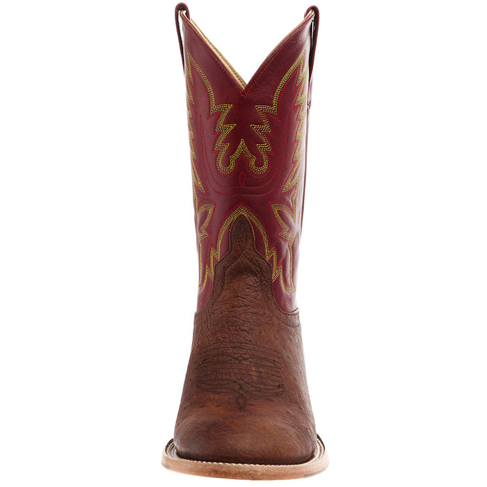 Horse Power Top Hand Men's Tobacco Smooth Ostrich Vamp 11in Red Weathered Goat Top