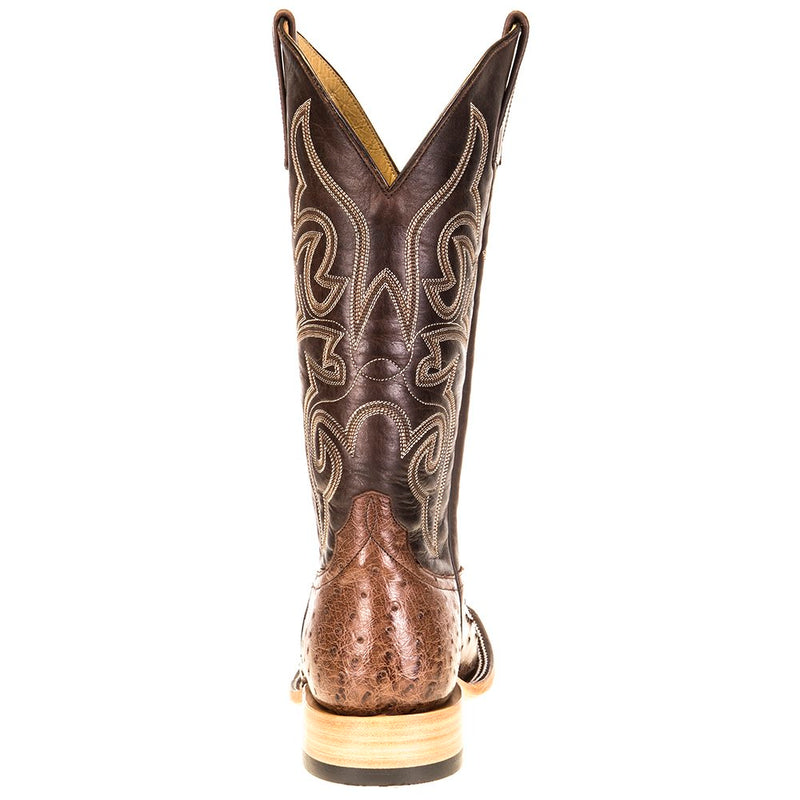 Horsepower Boots Mens Kango Tobac Full Quill Ostrich 13in Chocolate Cowboy Boots