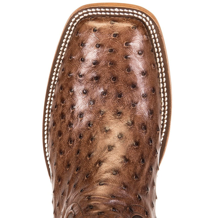 Horsepower Boots Mens Kango Tobac Full Quill Ostrich 13in Chocolate Cowboy Boots