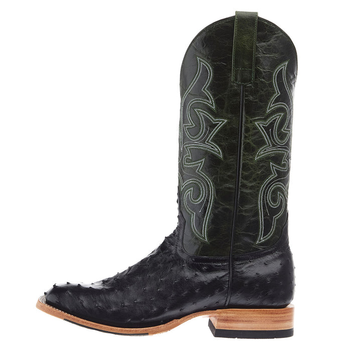 Horse Power Top Hand Men's Black Full Quill Ostrich 13in. Emerald Explosion Top