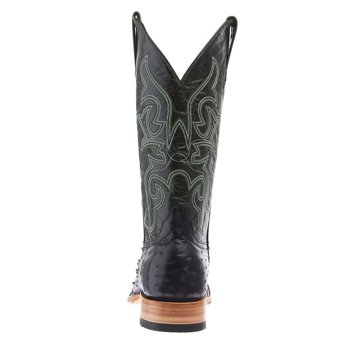 Horse Power Top Hand Men's Black Full Quill Ostrich 13in. Emerald Expl