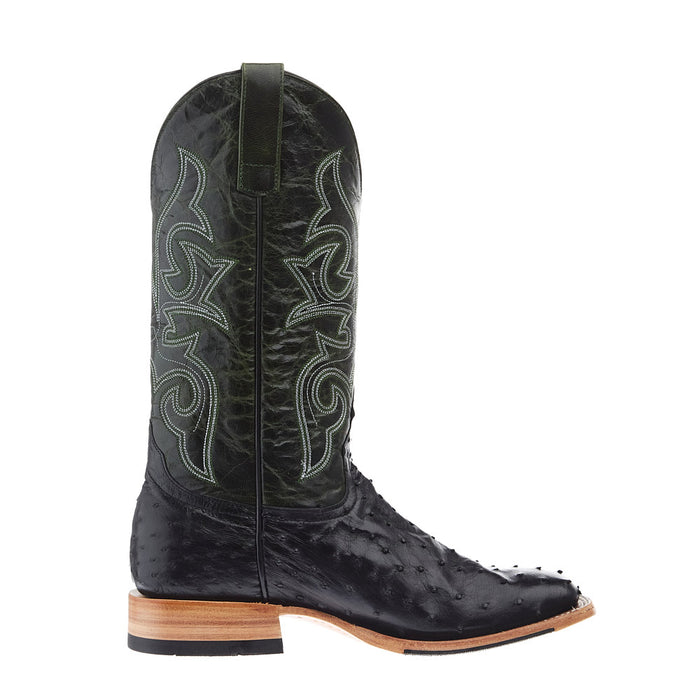 Horse Power Top Hand Men's Black Full Quill Ostrich 13in. Emerald Explosion Top