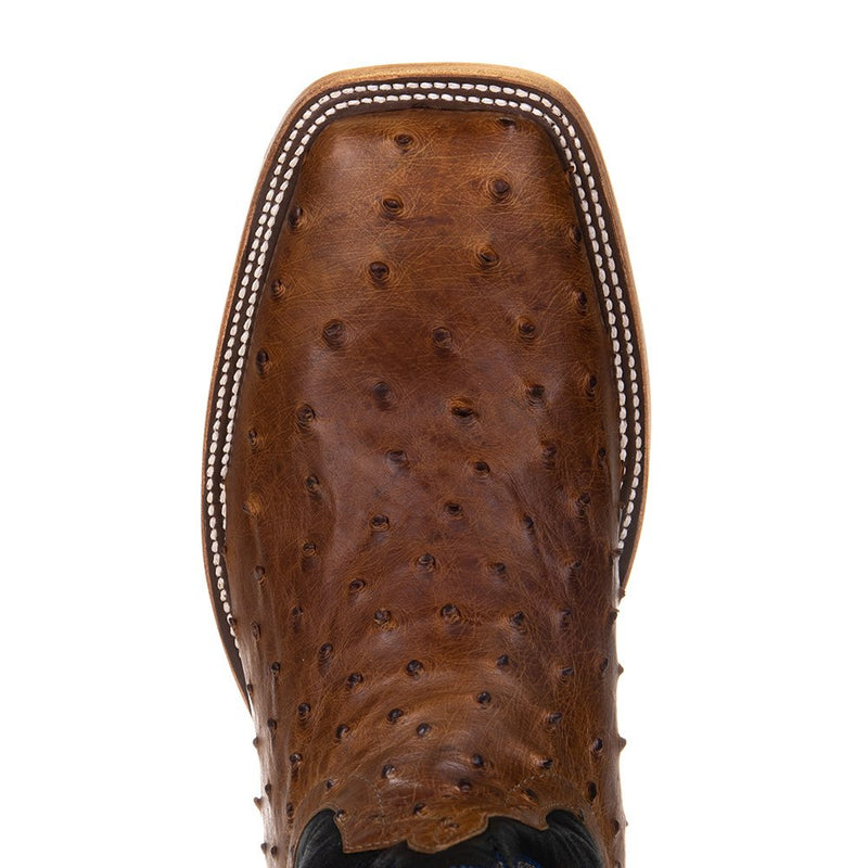 Horse Power Top Hand Men's Oryx Full Quill Ostrich 13in. Black Top Square Toe Boots