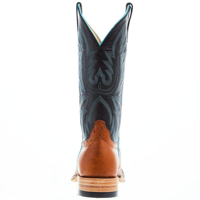 Horsepower Boots Mens Top Hand Cognac Smooth Ostrich Square Toe Boot