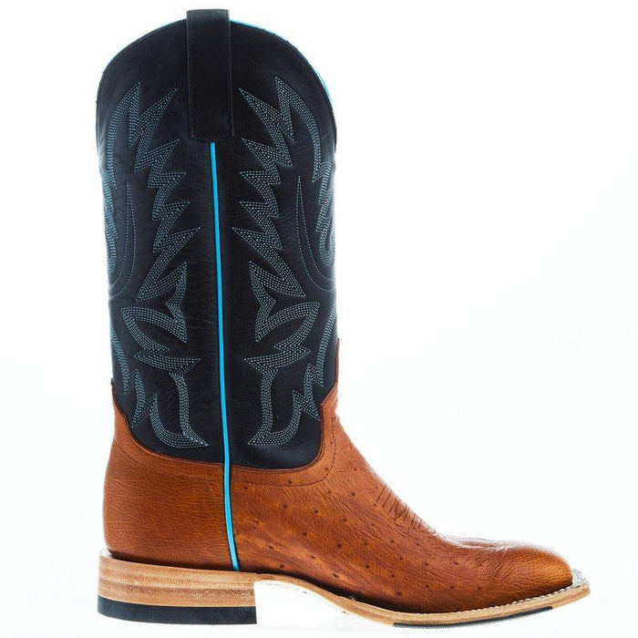 Horsepower Boots Mens Top Hand Cognac Smooth Ostrich Square Toe Boot