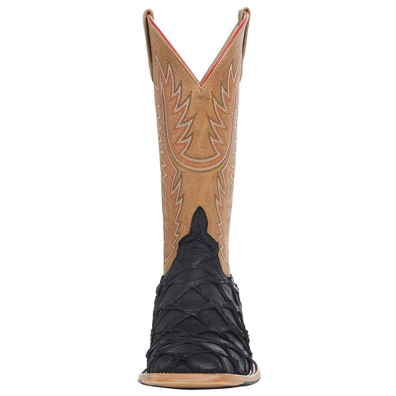 Horsepower Boots Men's Black Matte Big Bass 13in. Tan Sinsation Top Boot