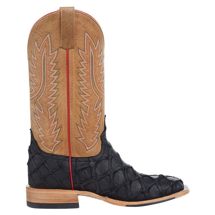 Horsepower Boots Men's Black Matte Big Bass 13in. Tan Sinsation Top Boot
