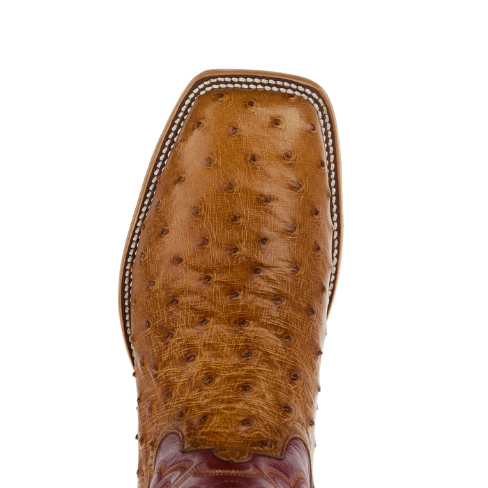 Horse Power Top Hand Men`s Antique Saddle Full Quill Ostrich 13In Red Station Top
