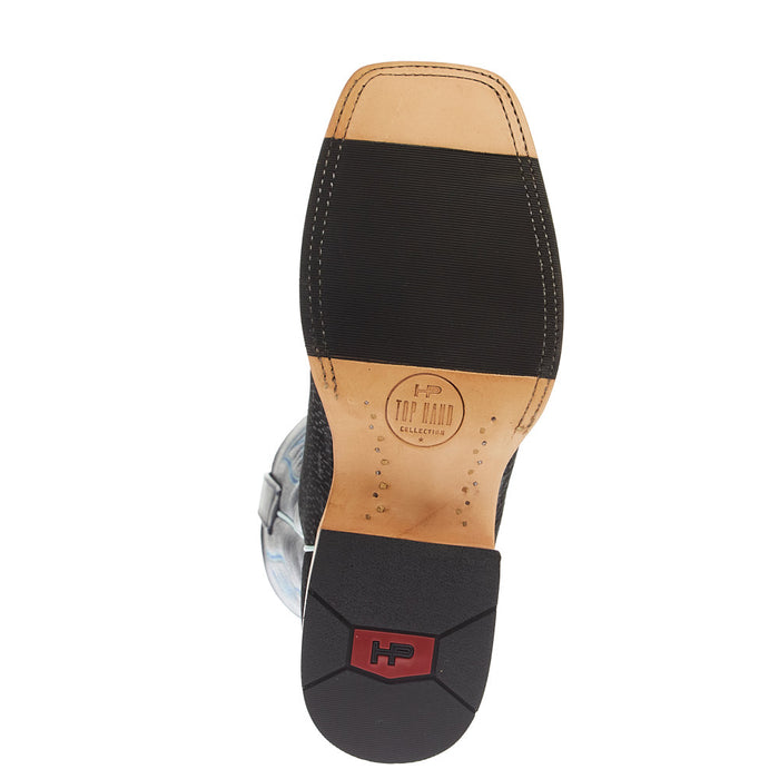 Horse Power Top Hand Men`s Black Carpincho Vamp 13in Blue Jeans New Orleans Top Boot