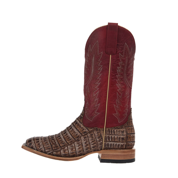 Horse Power Top Hand Men's Cigar Sundance Caiman Tail Vamp 13in Red Texas Top