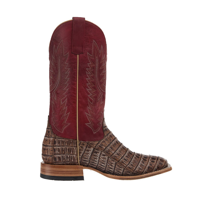 Horse Power Top Hand Men's Cigar Sundance Caiman Tail Vamp 13in Red Texas Top
