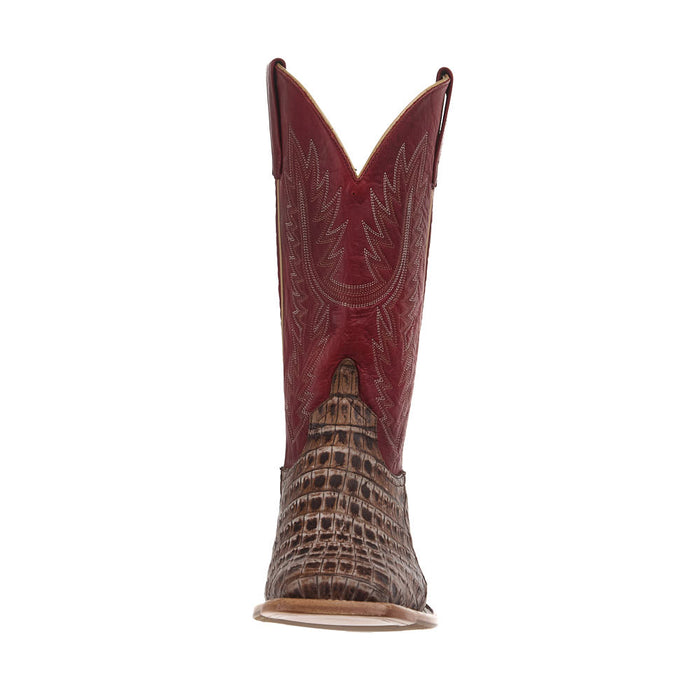Horse Power Top Hand Men's Cigar Sundance Caiman Tail Vamp 13in Red Texas Top