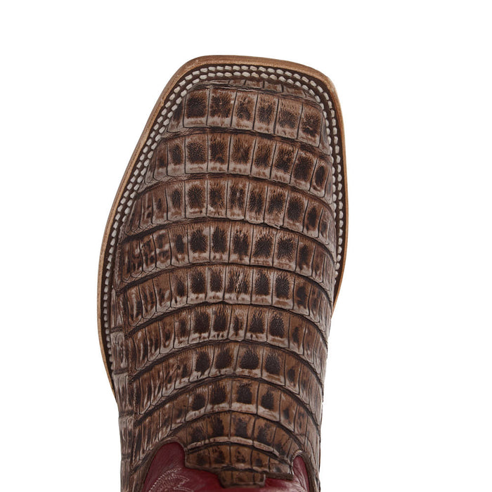 Horse Power Top Hand Men's Cigar Sundance Caiman Tail Vamp 13in Red Texas Top
