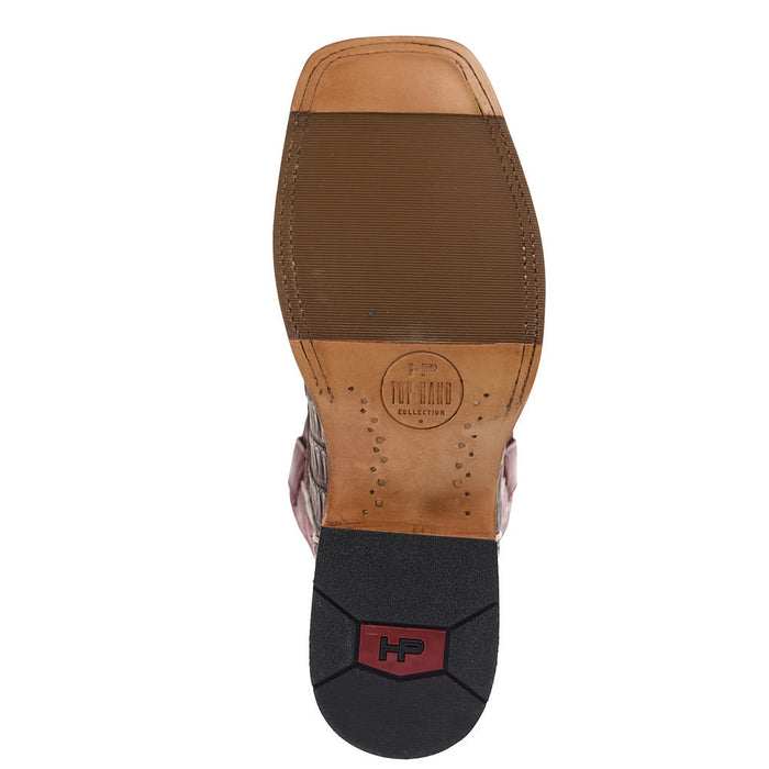 Horse Power Top Hand Men's Cigar Sundance Caiman Tail Vamp 13in Red Texas Top