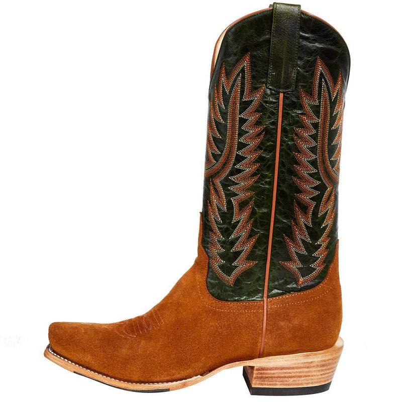 Horse Power Top Hand Men's Camel Suede Roughout 13in Emerald Green Top