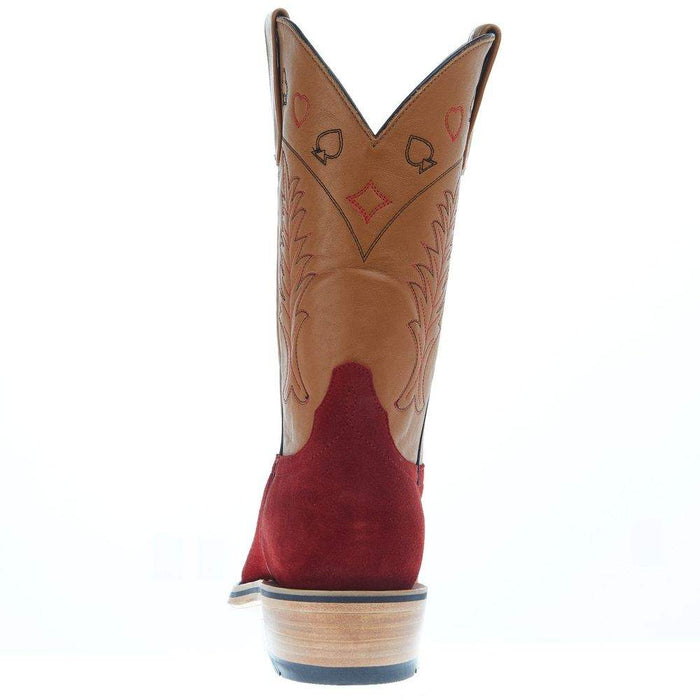 Horsepower Boots Men's HP Top Hand Red Suede Vamp 11in Honey Planget TK Toe Cowboy Boot